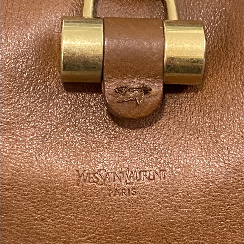 YSL Yves Saint Laurent Rive Gauche Tan Leather XL Muse Handbag - Picture 4 of 16